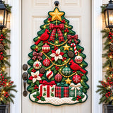 Christmas Tree Cheer Custom Shape Quilted Door Hanger GFTONPT933