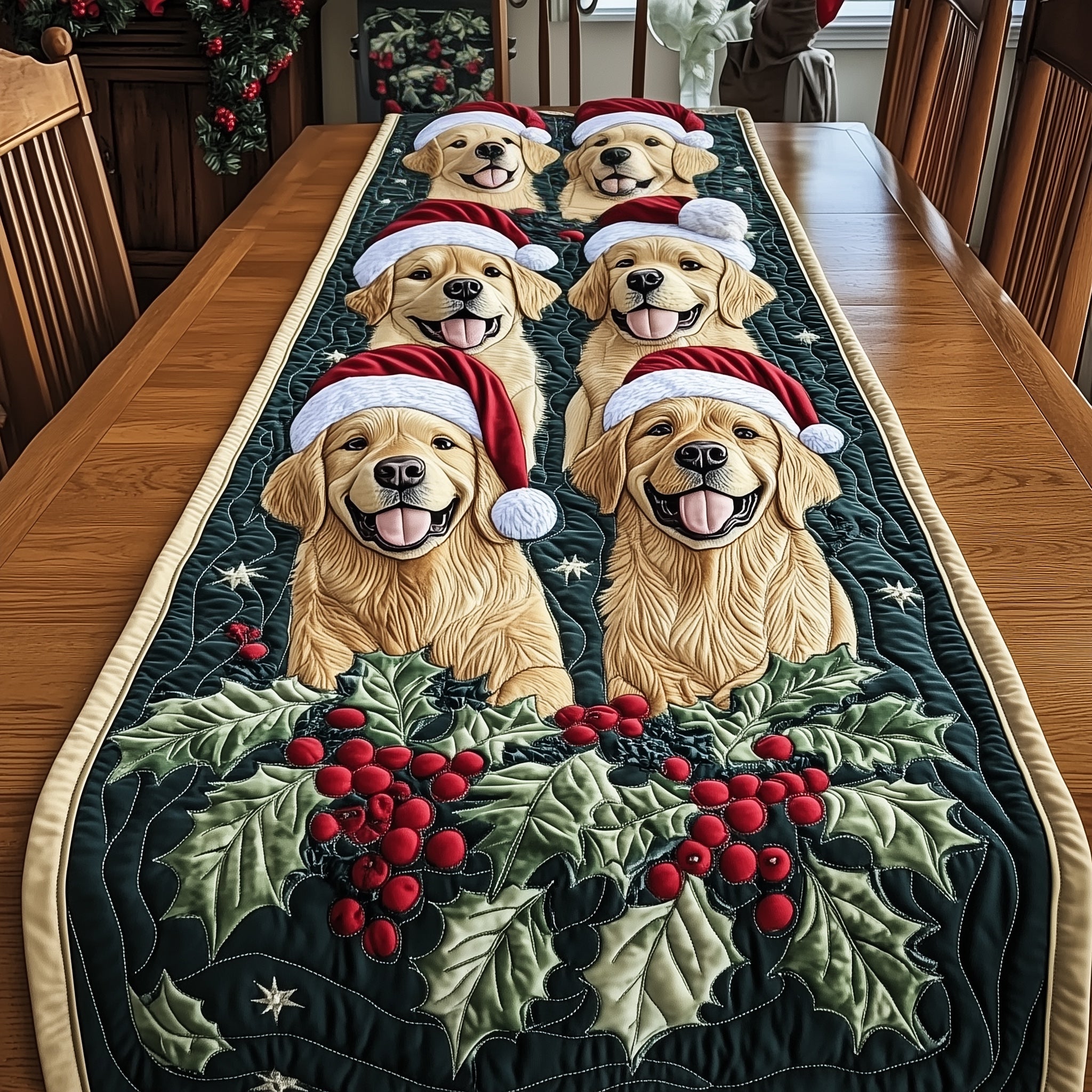Jolly Pomeranian Quilted Table Runner GFTOTP12801
