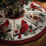 Festive Cardinal Quilted Tree Skirt GFTONT5537