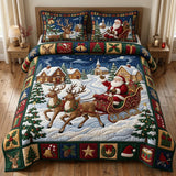 SANTA CLAUS BEDDING SET | 3-PIECE QUILTED BED SET