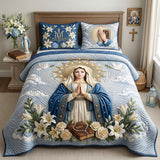 VIRGIN MARY BEDDING SET | 3-PIECE QUILTED BED SET