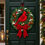 Cardinal Wreath Custom Shape Quilted Door Hanger GFTOPND2498