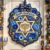 Happy Hanukkah Custom Shape Quilted Door Hanger GFTOPND2542