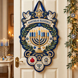 Hanukkah Blessings Custom Shape Quilted Door Hanger GFTOPND2543