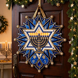 Jewel Flame Starburst Custom Shape Quilted Door Hanger GFTOPND2544