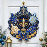 Jeweled Hanukkah Custom Shape Quilted Door Hanger GFTOPND2545
