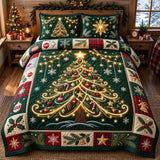 Light Christmas Tree 3-Piece Quilted Bedding Set GFTOPND2547