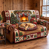 Sleeping Golden Puppy Quilted Sofa Cover GFTOPND2990 C3
