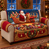 Santa Christmas Gifts Quilted Sofa Cover GFTOPND3044