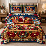 Santa Christmas Gifts 3-Piece Quilted Bedding Set GFTOPND3044 C3