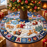 Corgi Christmas Snowy Day Quilted Tree Skirt GFTOPND3131
