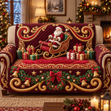 Santa Sleigh Quilted Sofa Cover GFTOPND3343