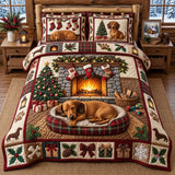 Sleeping Puppy 3-Piece Quilted Bedding Set GFTOPND3482