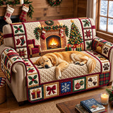 Sleeping Golden Quilted Sofa Cover GFTOPND3455