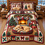 Sleeping Puppy 3-Piece Quilted Bedding Set GFTOPND3482
