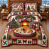 Sleeping Puppy 3-Piece Quilted Bedding Set GFTOPND3482