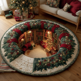 Santa’s Hearth Portal Quilted Round Mat GFTOQA13