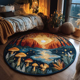 ENCHANTED MUSHROOM RIVER | QUILTED ROUND MAT