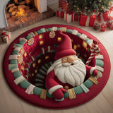 Peppermint Gnome Quilted Round Mat GFTOQM1295