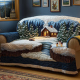 Cabin Snowmen Quilted Sofa Cover GFTOQM315