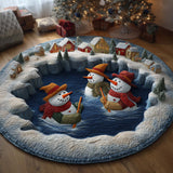 BOATING SNOWMEN | QUILTED ROUND MAT