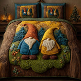 FOREST GNOMES BEDDING SET | 3-PIECE QUILTED BED SET