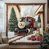 CHRISTMAS TRAIN TO WONDERLAND | HANDMADE QUILTED BLANKET