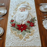 ELEGANT WHITE SANTA CLAUS | QUILTED TABLE RUNNER
