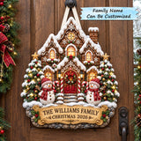 Personalized Christmas Cottage Custom Shape Quilted Door Hanger QTCUZ GFTOTP21722