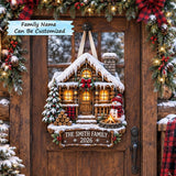 PERSONALIZED WINTER CABIN | QUILTED DOOR HANGER