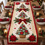 Poinsettia Pine Tree Quilted Table Runner GFTOTP21796