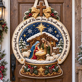 SNOW GLOBE NATIVITY | QUILTED DOOR HANGER