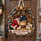 KNEELING SANTA NATIVITY | QUILTED DOOR HANGER