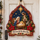 ADORE HIM NATIVITY | QUILTED DOOR HANGER