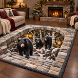 SNOWY BEAR STEPS AREA RUG | NON-SLIP QUILTED MAT