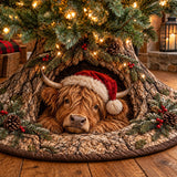 CHRISTMAS ANIMALS WOODLAND DEN | QUILTED CHRISTMAS TREE SKIRT
