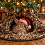 CHRISTMAS ANIMALS WOODLAND DEN | QUILTED CHRISTMAS TREE SKIRT