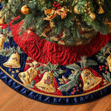 Golden Ribbons Christmas Quilted Tree Skirt