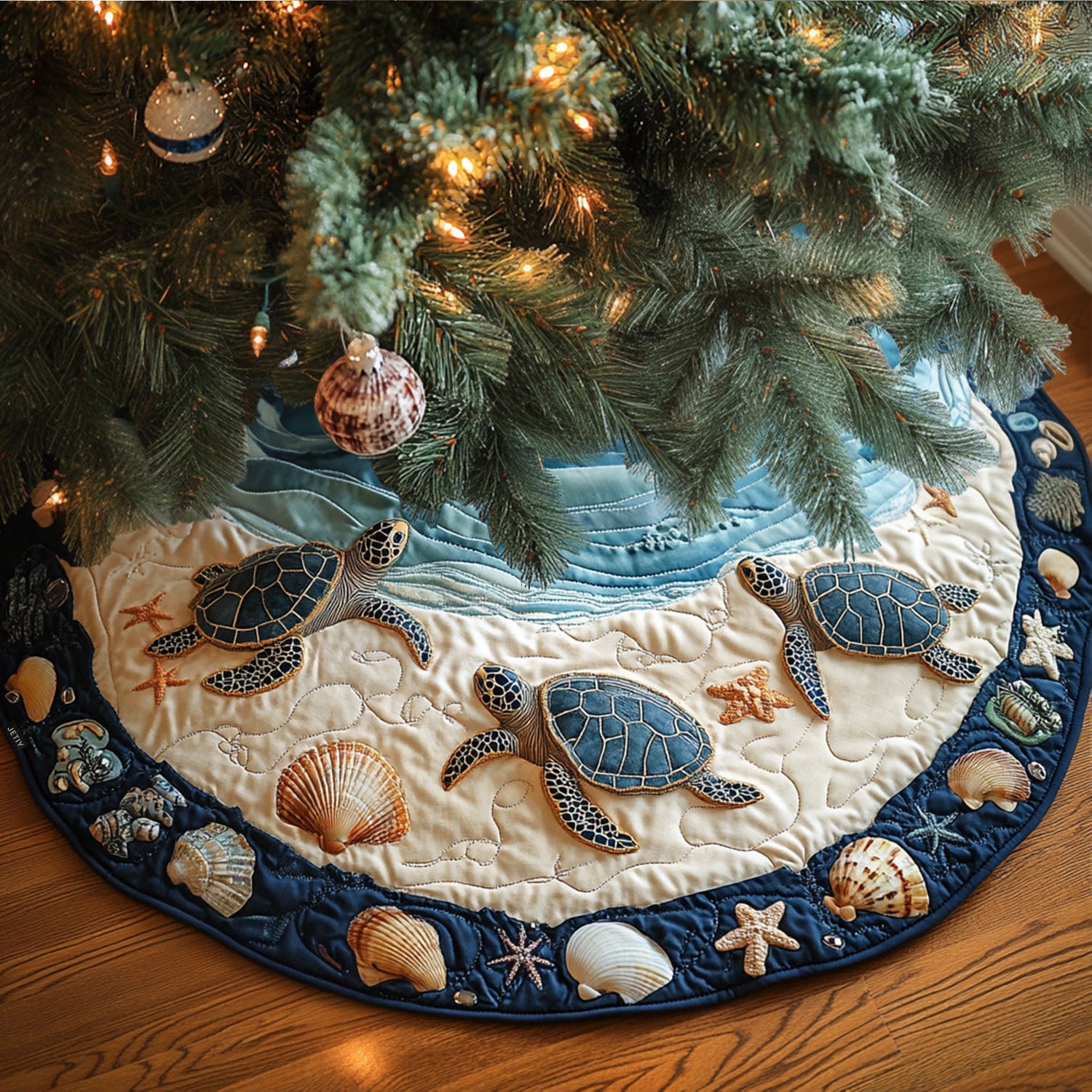 TURTLE CHRISTMAS | QUILTED CHRISTMAS TREE SKIRT