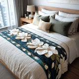 BED RUNNER - MIDNIGHT MAGNOLIA | QUILTED TABLE RUNNER