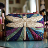 Quilted Cosmetic Bag with Mysterious Dragonfly