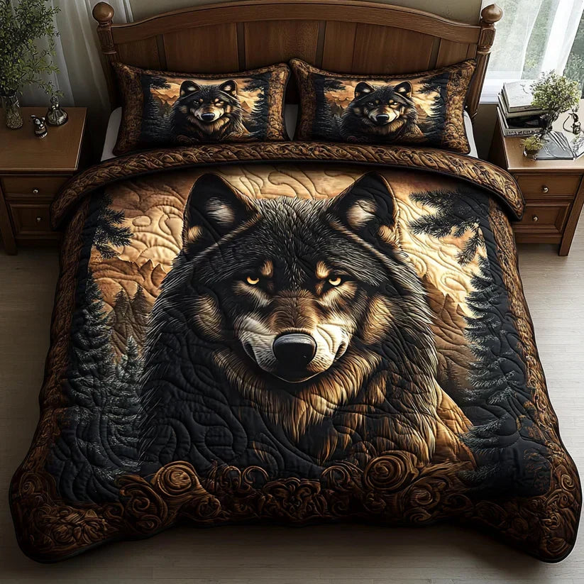 WOODLAND ANIMALS | 3-PIECE QUILTED BED SET
