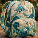 Padded Backpack - Sea Turtle and Plumeria