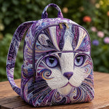 Padded Backpack - Artistic Purple Cat