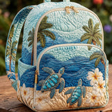 Padded Backpack - Sea Turtle and Palm Trees