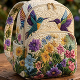 Padded Backpack - Hummingbird in a Field of Flowers