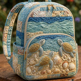 Padded Backpack - Sea Turtles and Shells