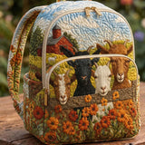Padded Backpack - Goats in the Village