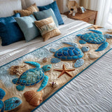 BED RUNNER - PEACEFUL TURTLE BAY | QUILTED TABLE RUNNER