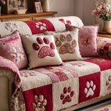 Scarlette - Quilted Sofa Cover Sweet Paw Prints
